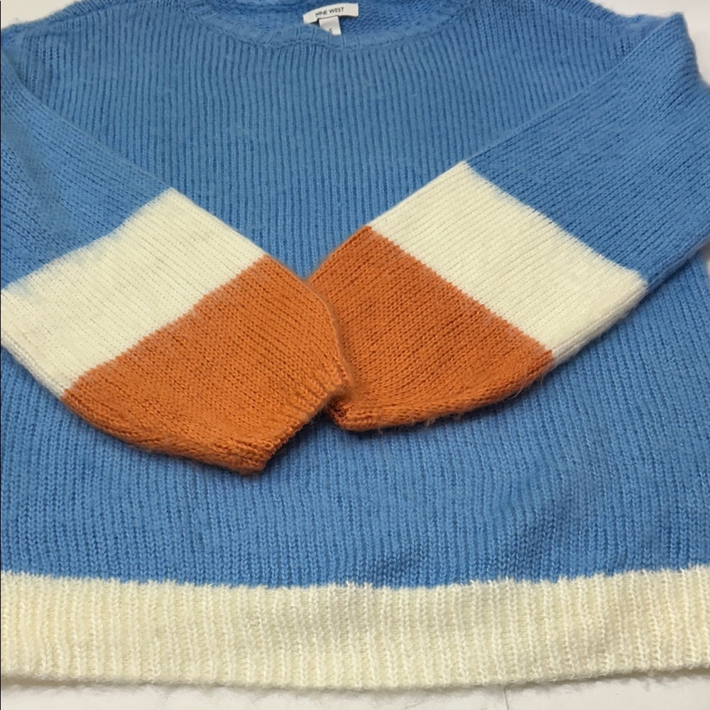Nine West Women's Soft Blue Crew Neck Sweater - Picture 11 of 16